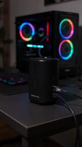 نمای جانبی مودم Linksys FGW3000